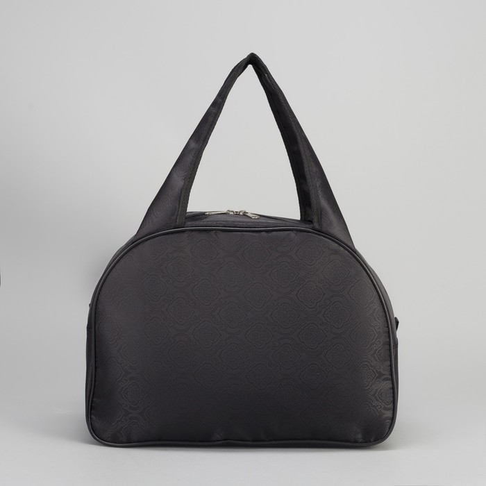 Сумка дорожная, 1 отдел, держатель для чемодана, цвет чёрный/узор