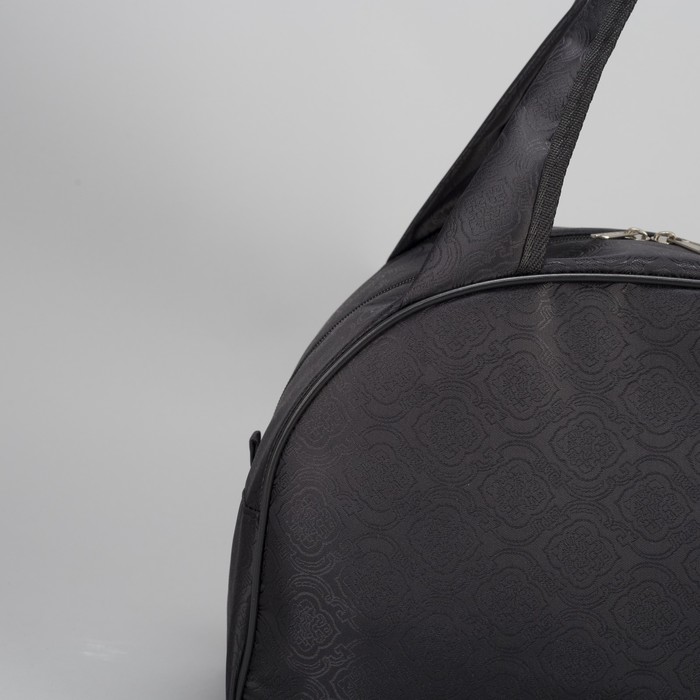 Сумка дорожная, 1 отдел, держатель для чемодана, цвет чёрный/узор