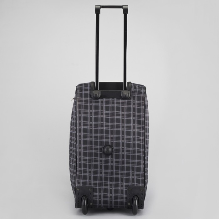 Сумка дорожная на колёсах «Клетка», 1 отдел, 1 наружный карман, цвет чёрный