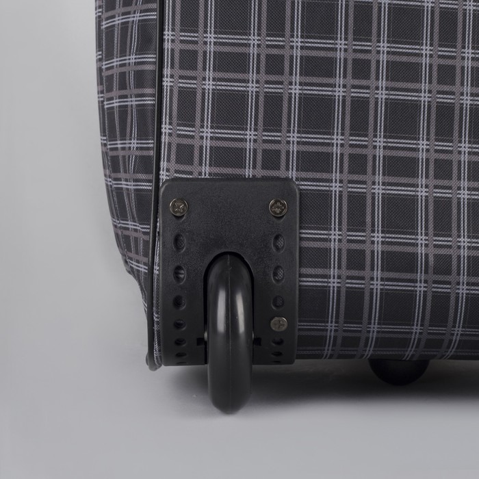 Сумка дорожная на колёсах «Клетка», 1 отдел, 1 наружный карман, цвет чёрный
