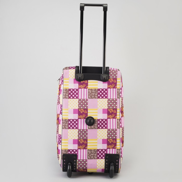 Сумка дорожная на колёсах «Заплатки», 1 отдел, 1 наружный карман, цвет красный