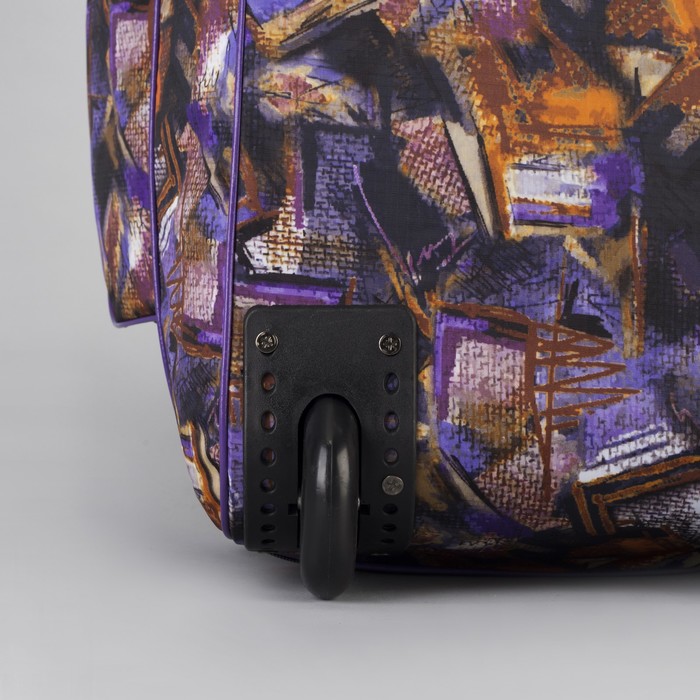 Сумка дорожная на колёсах «Лёд», с расширением, 1 отдел, 1 наружный карман, цвет сиреневый