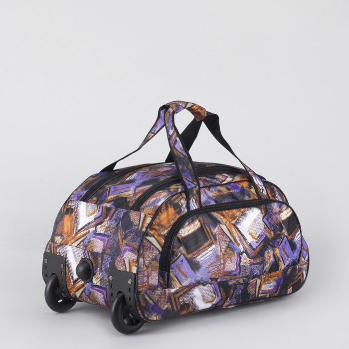 Сумка дорожная на колёсах «Лёд», 1 отдел, 1 наружный карман, цвет сиреневый