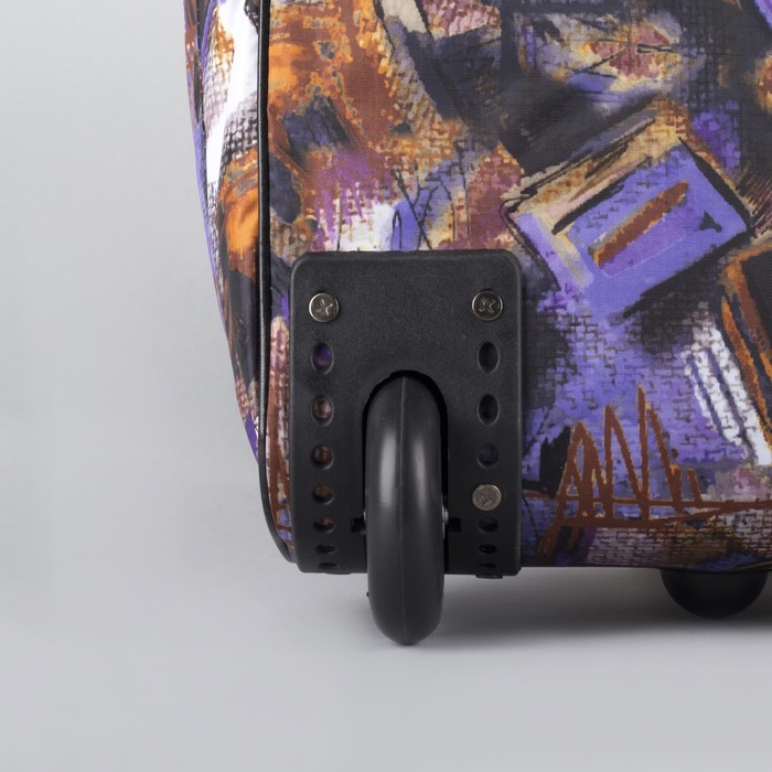 Сумка дорожная на колёсах «Лёд», 1 отдел, 1 наружный карман, цвет сиреневый