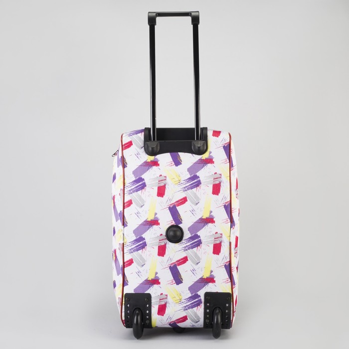 Сумка дорожная на колёсах «Штрихи», 1 отдел, 1 наружный карман, цвет белый