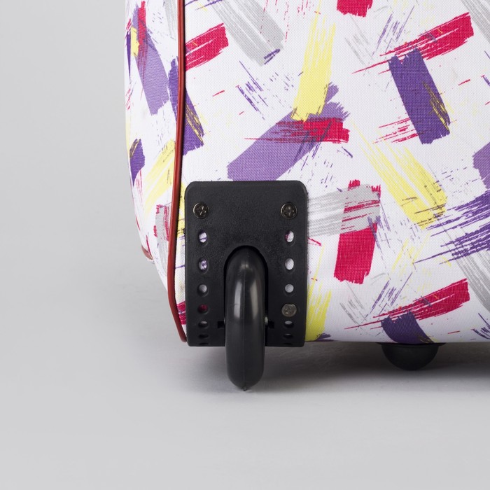 Сумка дорожная на колёсах «Штрихи», 1 отдел, 1 наружный карман, цвет белый