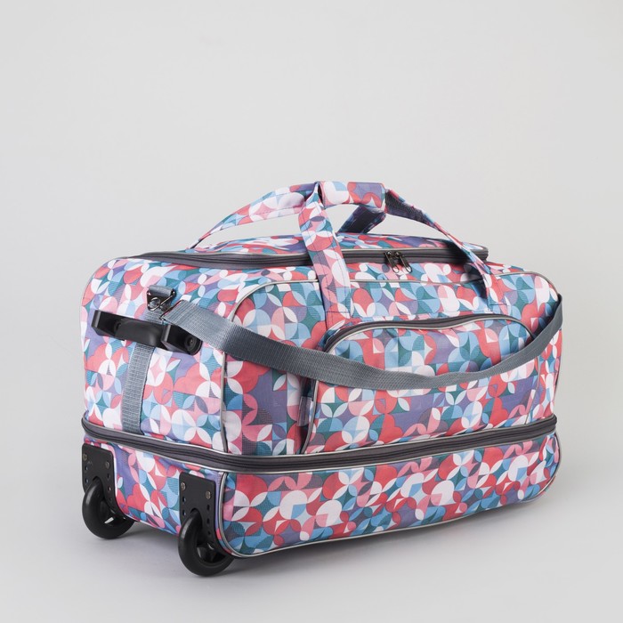 Сумка дорожная на колёсах «Круги», с расширением, 1 отдел, 1 наружный карман