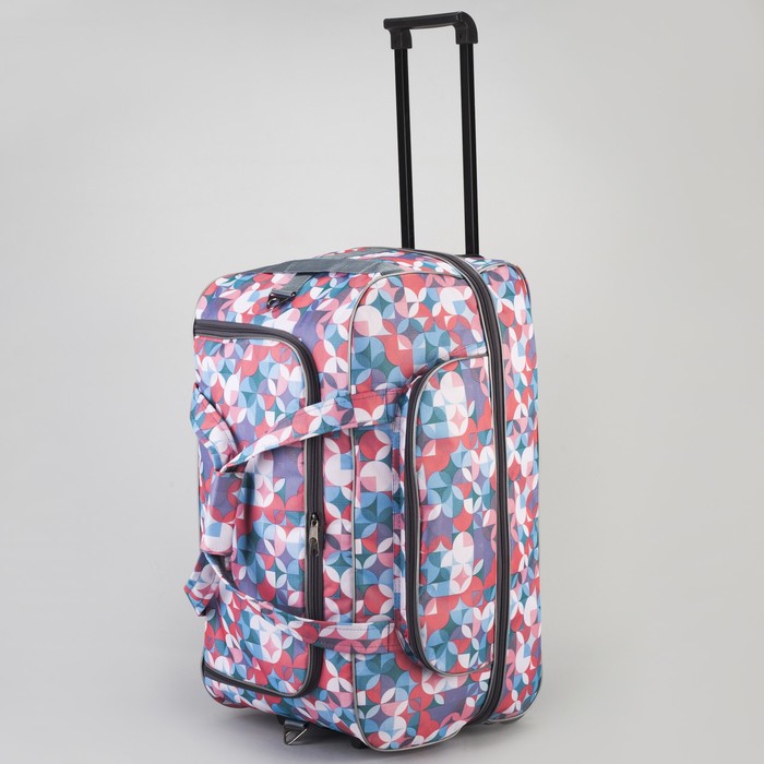 Сумка дорожная на колёсах «Круги», с расширением, 1 отдел, 1 наружный карман