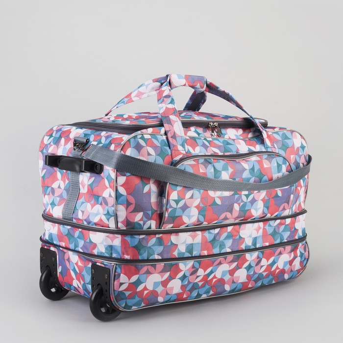 Сумка дорожная на колёсах «Круги», с расширением, 1 отдел, 1 наружный карман