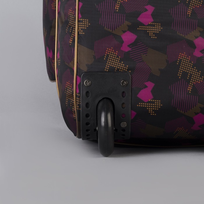 Сумка дорожная на колёсах, с расширением, 1 отдел, 1 наружный карман, цвет бордовый/камуфляж