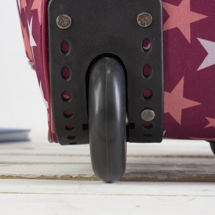 Сумка дорожная на колёсах «Звёзды», 1 отдел, 1 наружный карман, цвет красный