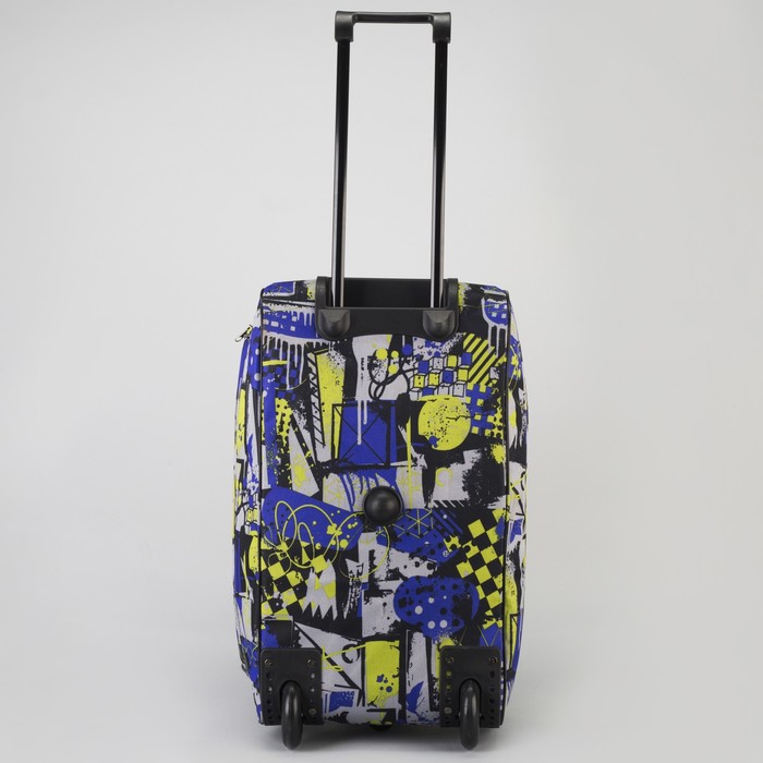 Сумка дорожная на колёсах «Граффити», 1 отдел, 1 наружный карман, цвет синий