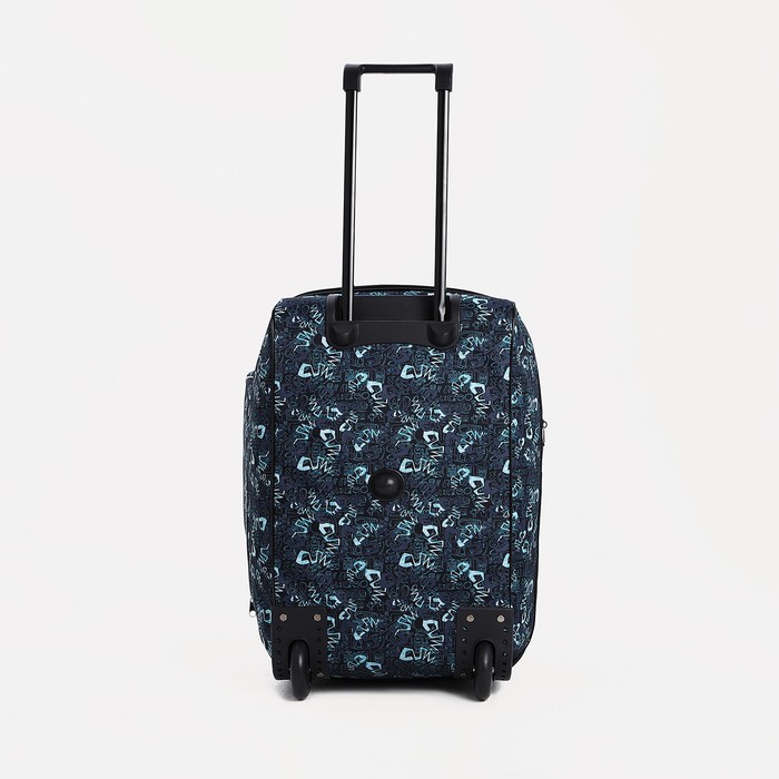 Сумка дорожная на колёсах «Двойки», с расширением, 1 отдел, 1 наружный карман, цвет синий