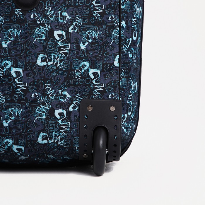 Сумка дорожная на колёсах «Двойки», с расширением, 1 отдел, 1 наружный карман, цвет синий