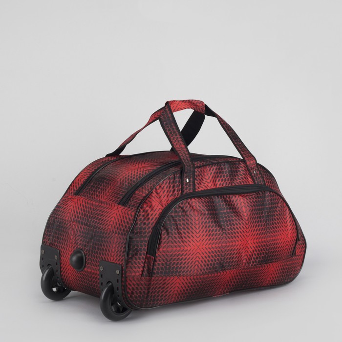 Сумка дорожная на колёсах, 1 отдел, 1 наружный карман, цвет красный/черный