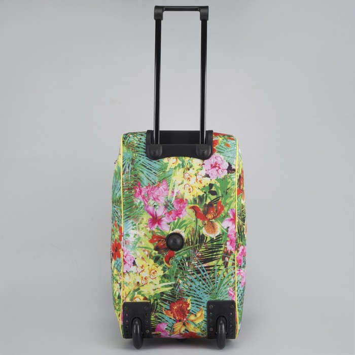 Сумка дорожная на колёсах «Цветы» , 1 отдел, 1 наружный карман