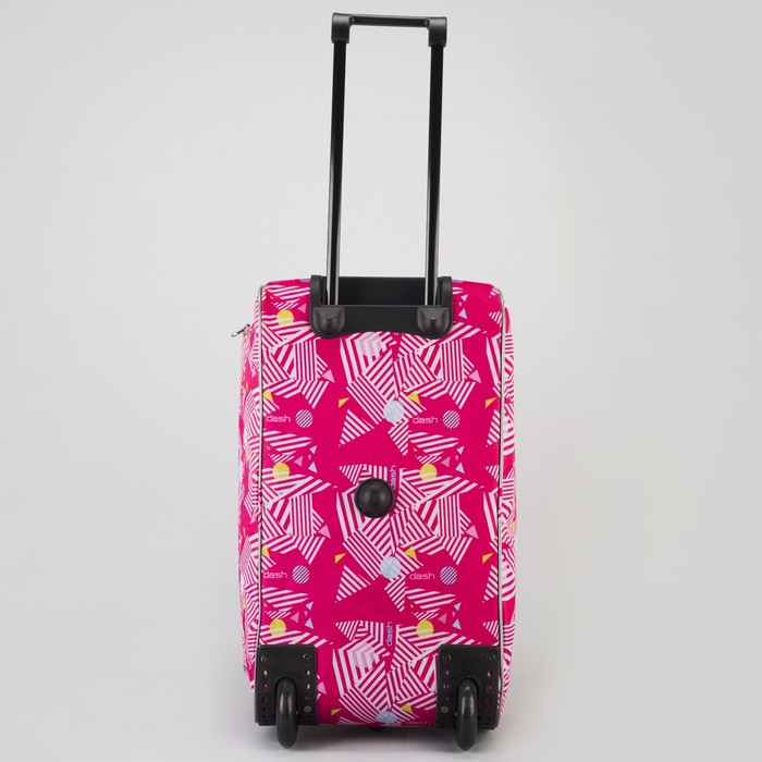Сумка дорожная на колёсах "Треугольники", 1 отдел, 1 наружный карман, цвет розовый