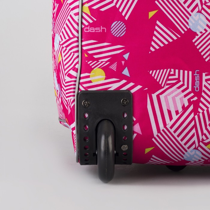 Сумка дорожная на колёсах "Треугольники", 1 отдел, 1 наружный карман, цвет розовый