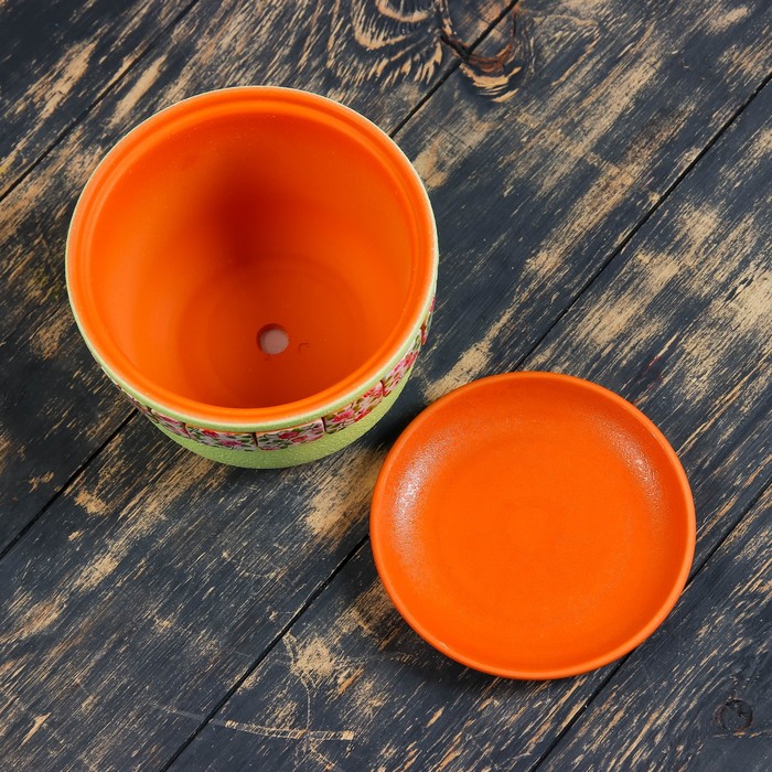 Горшок цветочный Сказка зеленый фундук №2, 1,2 л