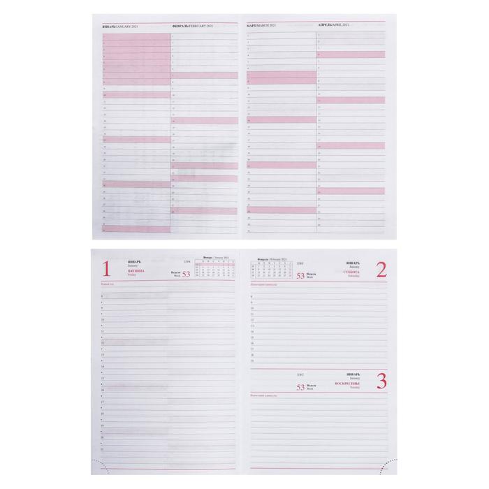 Ежедневник датированный 2019 г А5, 336 страниц, Вивелла, коричневый