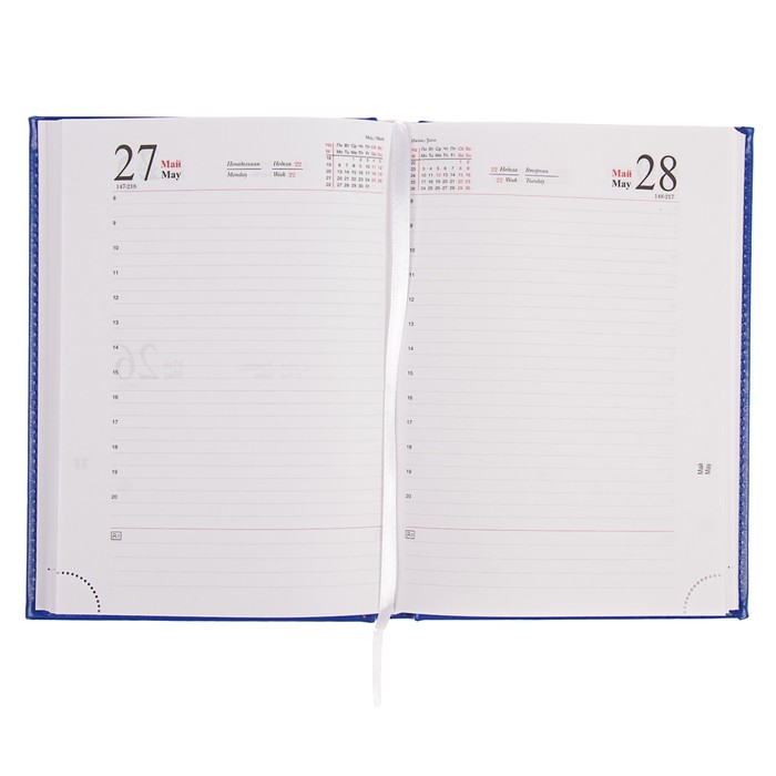 Ежедневник датированный 2019 г А5, 336 страниц, Небраска, синий