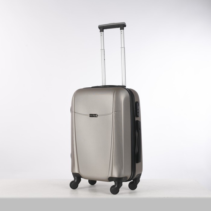 Чемодан малый "Урбан", 20", отдел на молнии, кодовый замок, 4 колеса, цвет бежевый