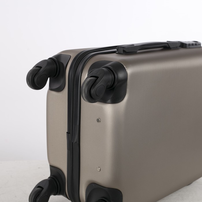 Чемодан малый "Урбан", 20", отдел на молнии, кодовый замок, 4 колеса, цвет бежевый