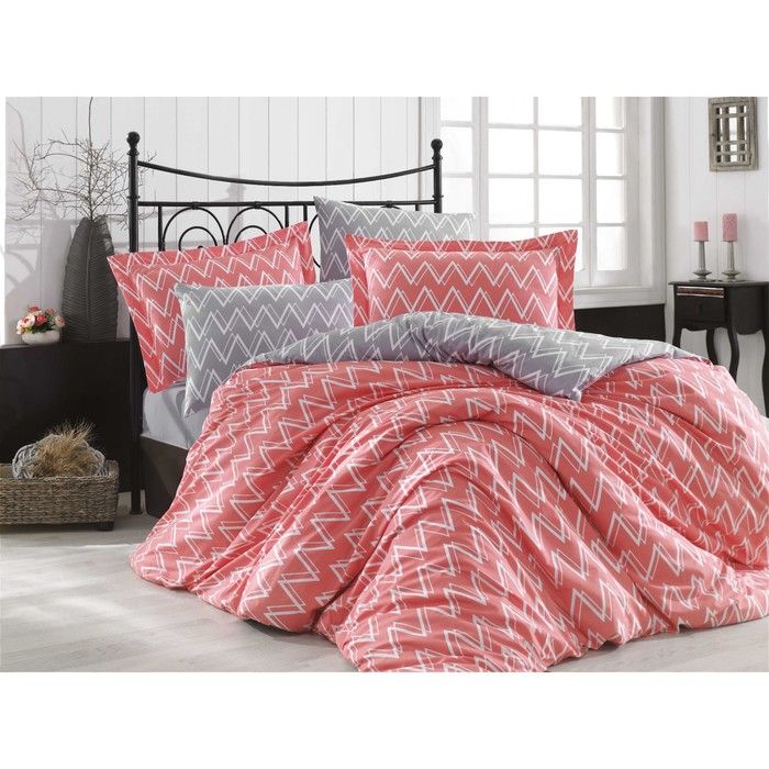 КПБ Nazende дуэт, 240х260 см, 160х220 см-2 шт., 50х70 см,70х70 см по 2 шт., коралл