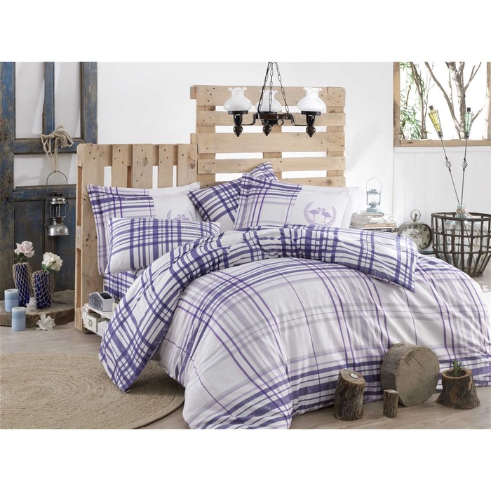 КПБ Flamingo дуэт, 240х260 см, 160х220 см-2 шт., 50х70 см, 70х70 см по 2 шт., фиолетовый