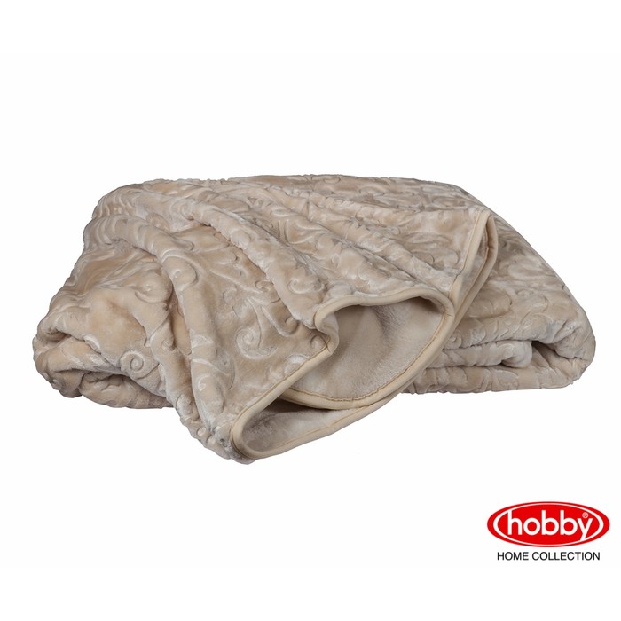 Покрывало Yelizaveta, размер 160х200 см, кофейный, велсофт 630 г/м2