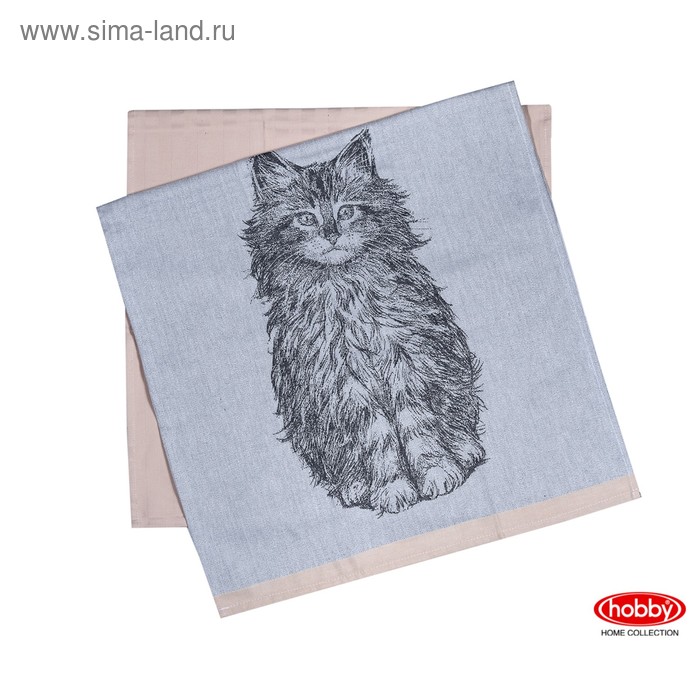 фото Набор полотенец maine coon, размер 50 х 70 см - 2 шт, бежевый hobby home collection