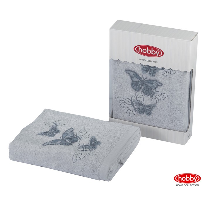 Полотенце махровое Gulnihal-bahar, размер 50х90 см, светло-серый, 480 г/м2