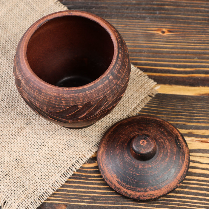 Горшок духовой 0,45 л, красная глина