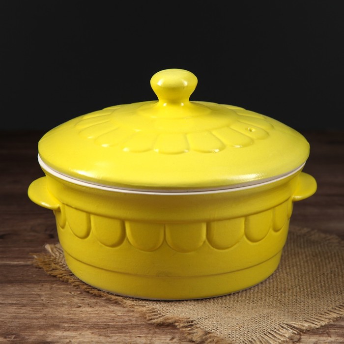 Горшок духовой V-3000мл цветной 10 цветов, микс