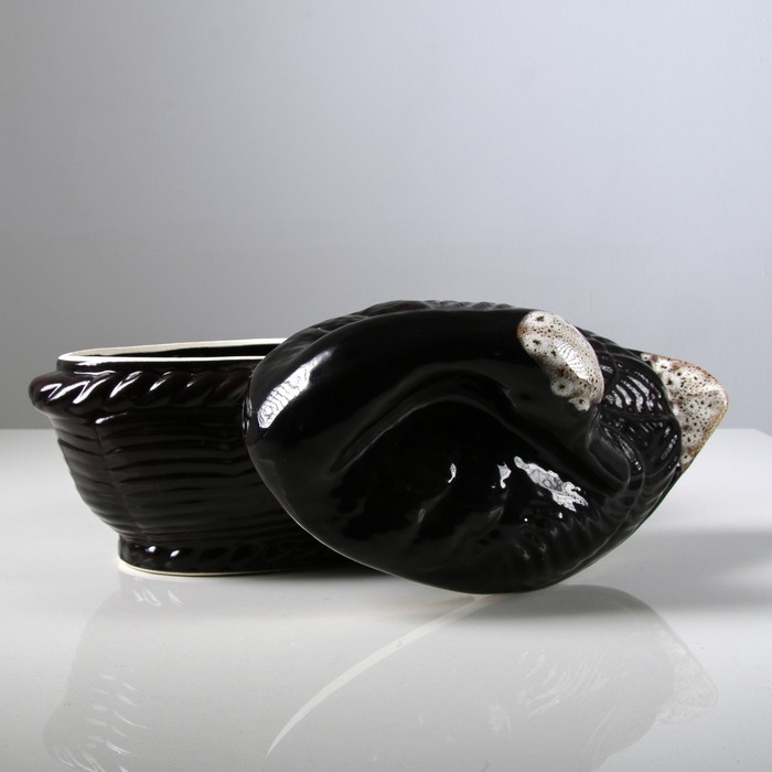 Супник керамический "Лебедь",3,5 л, коричневый