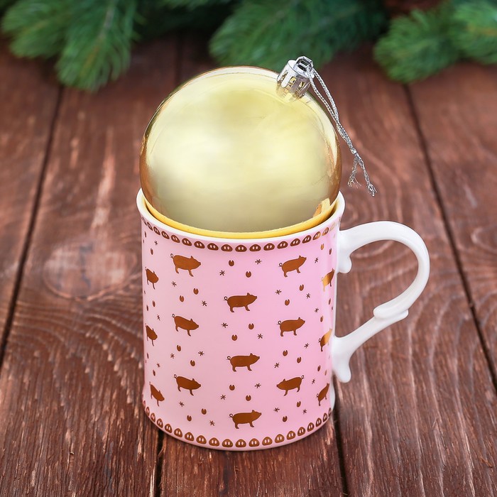 Набор кружка 250 мл, ёлочный шар "оХРЮнительного Нового года"