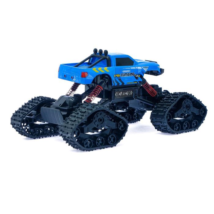 Джип радиоуправляемый "Гусеничный вездеход", полный привод 4WD, работает от аккумулятора, МИКС