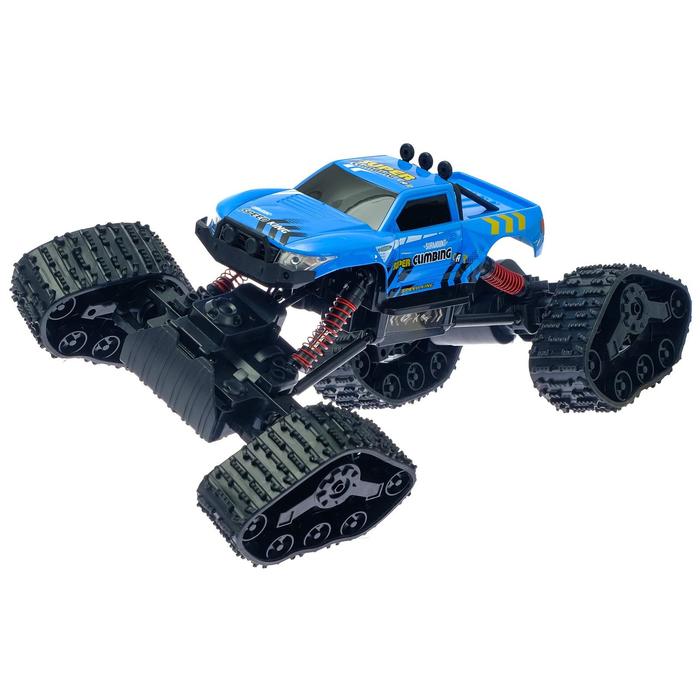 Джип радиоуправляемый "Гусеничный вездеход", полный привод 4WD, работает от аккумулятора, МИКС