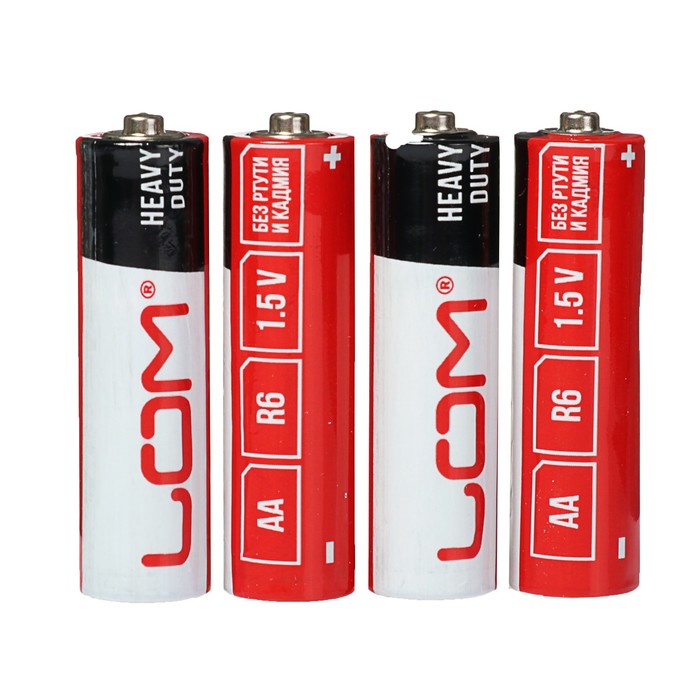 Батарейка Солевая LOM АА R6, набор 4 шт, спайка