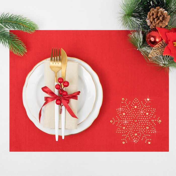 Салфетка "Этель" Снежинка золото 30х40 см, 80% хлопок, 20% п/э