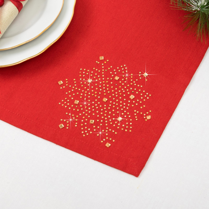Салфетка "Этель" Снежинка золото 30х40 см, 80% хлопок, 20% п/э
