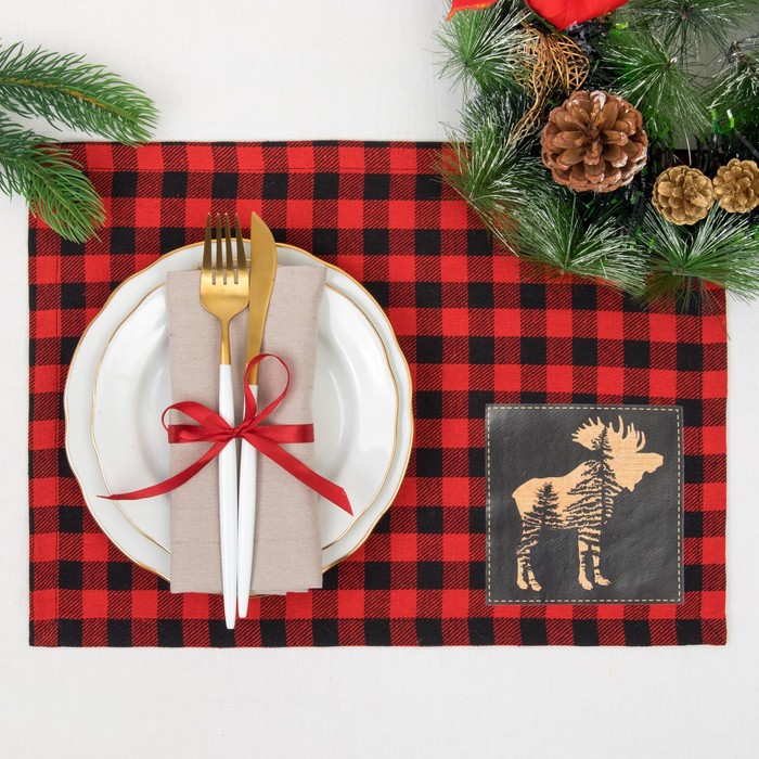 Салфетка "Лось" 30*40 см, 80% хлопок, 20% п/э