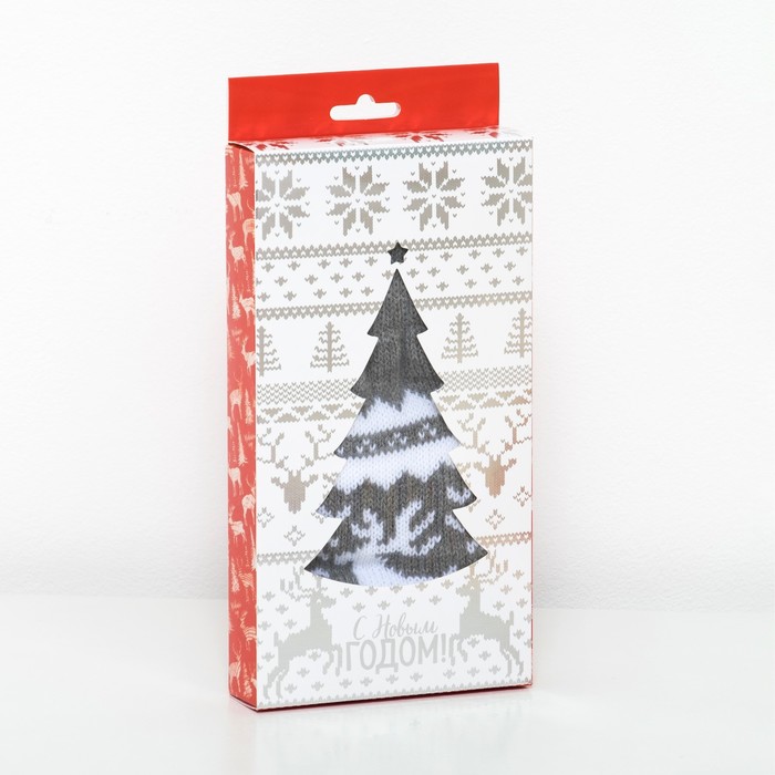 Варежки женские KAFTAN "Зимний орнамент", серые, р-р 19, акрил 70%, шерсть 30%