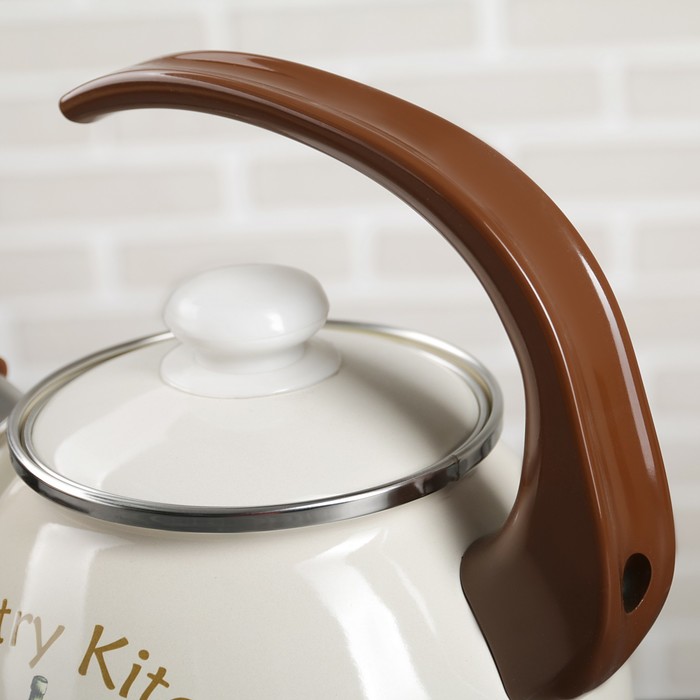 Чайник 2,5 л Olive, эмалированная крышка, свисток