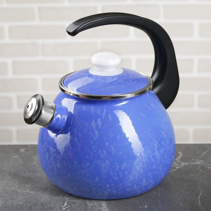 Чайник 2,5 л "Снежок", эмалированная крышка, свисток
