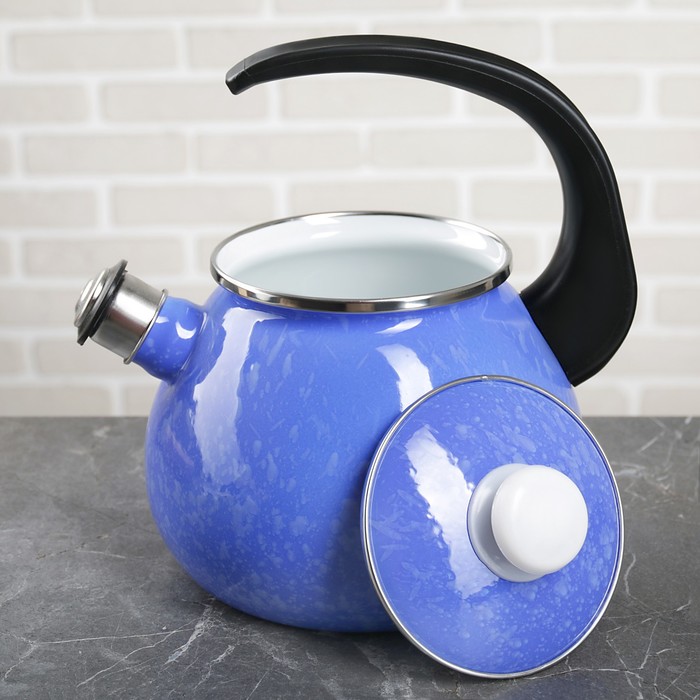 Чайник 2,5 л "Снежок", эмалированная крышка, свисток