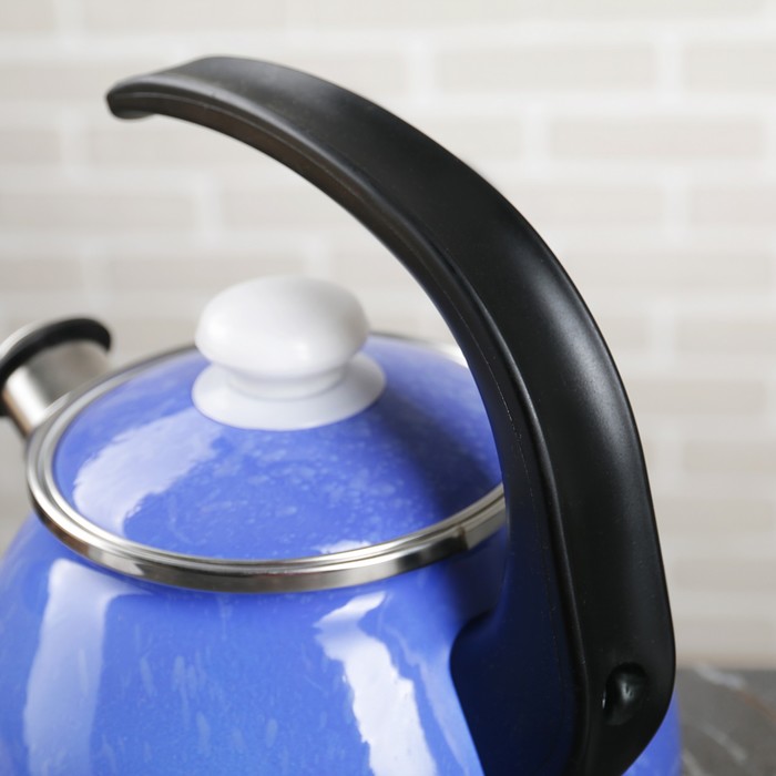 Чайник 2,5 л "Снежок", эмалированная крышка, свисток