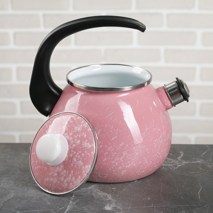 Чайник 2,5 л "Перлина", эмалированная крышка, свисток