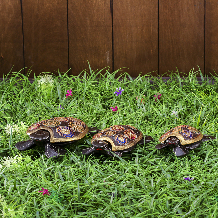 Набор сувенирный &quot;Черепашки волшебные&quot; (12,15,20) 20х20х7 см