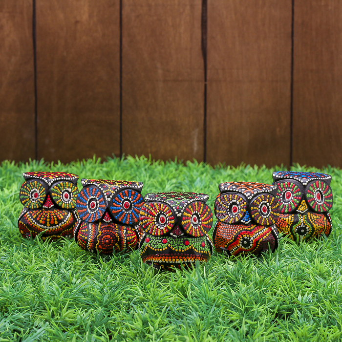 Набор сувенирный "Красочные совы" 25х3х5 см МИКС